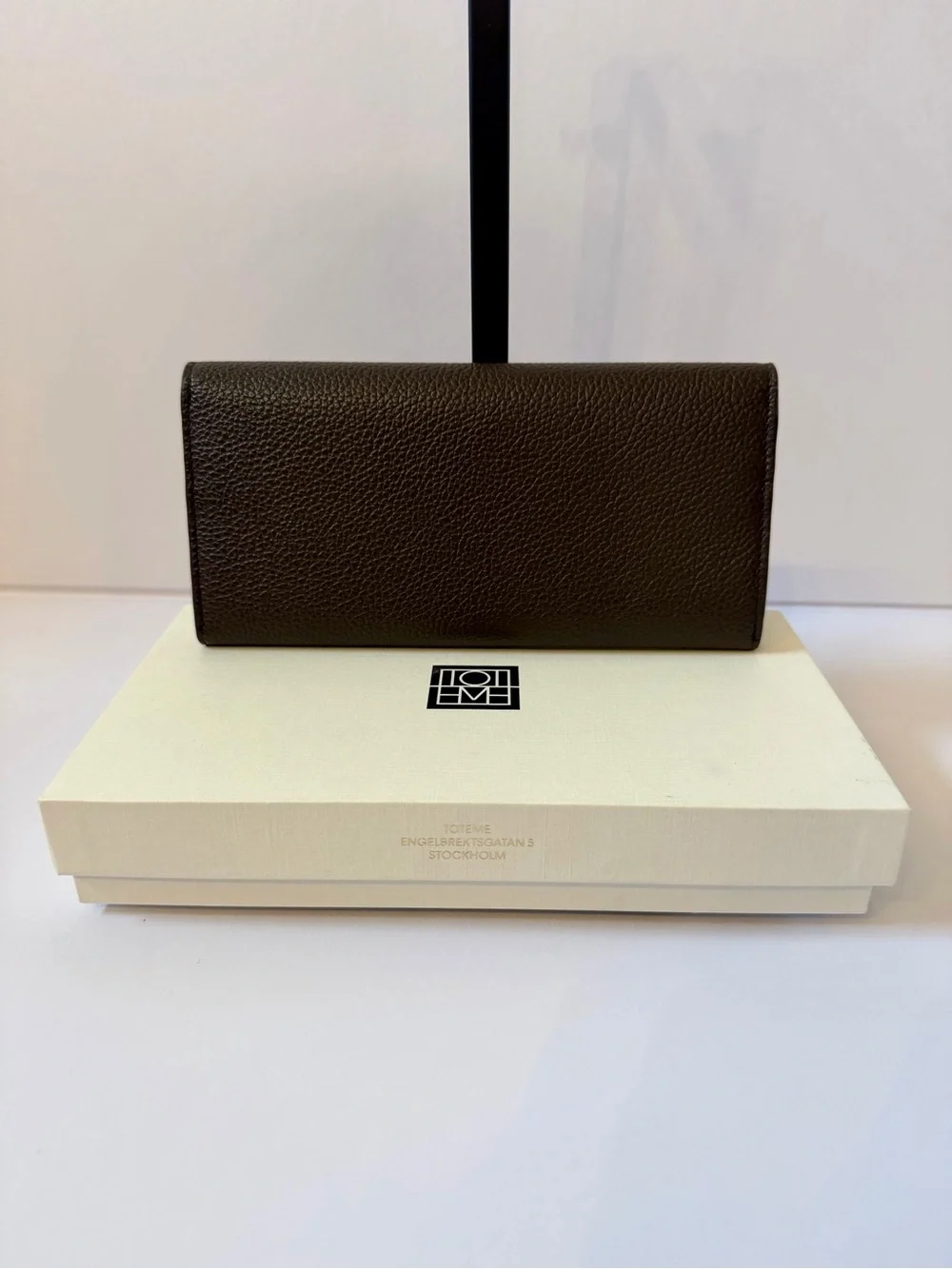 Toteme T Lock Brown Leather Wallet